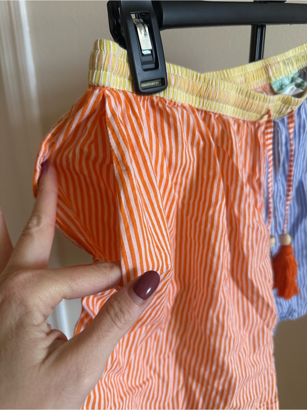 100% Cotton Multi-Stripe Lounge Wear Set: Button-Up Shirt and Shorts!!! - Picture 6 of 9